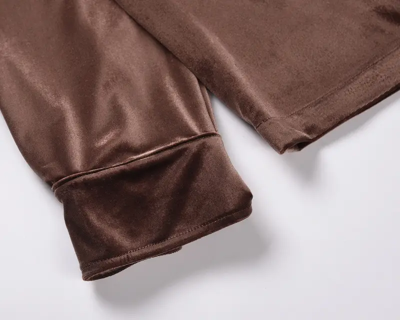 European And American High Street Gold Velvet Shirt