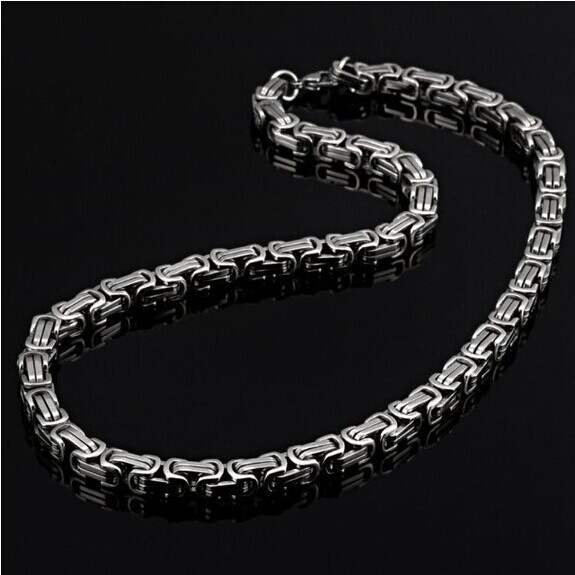 Stainless Steel Necklace With Snake Bone For Men In Korean Version