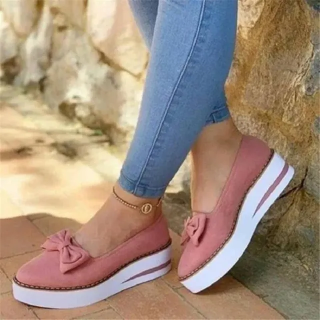 Women's Shoes Fashion Bow Breathable Casual Shoes Pink - Shop at LoveMi