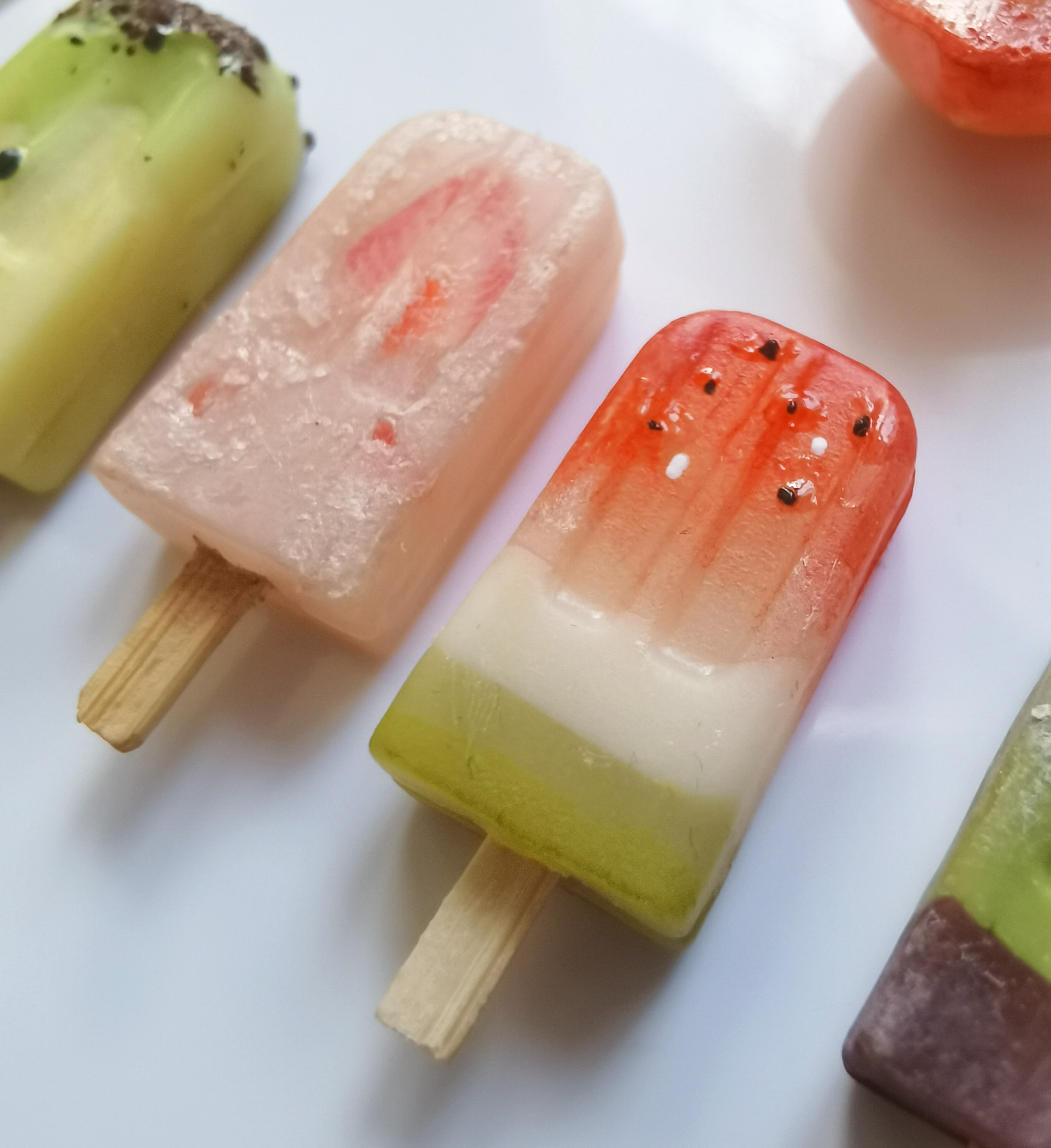Matcha Chocolate Cream Strawberry Popsicle 925 Silver Earrings Can Be Salt Can Be Sweet ice Cream Ear Clip