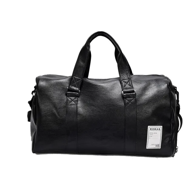 Poor Travel Bag Waterproof PU Shoulder Bag Large Capacity Sports Bag Black - Shop at LoveMi
