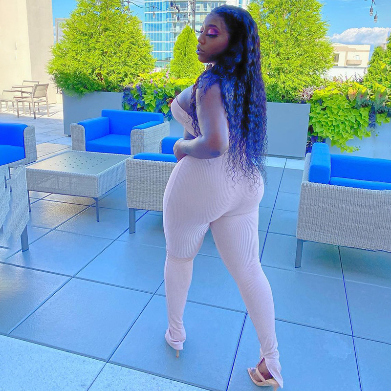 Women's Short-Sleeved Right Side Waistless Sleeveless Irregular One-Piece Breast Wrap Suit