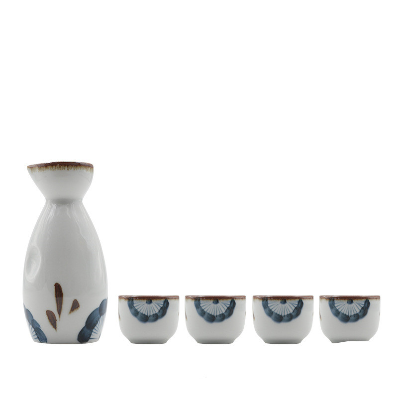 Japanese Style Hand-Painted Ceramic Sake Cup Household Liquor Cup Dispenser