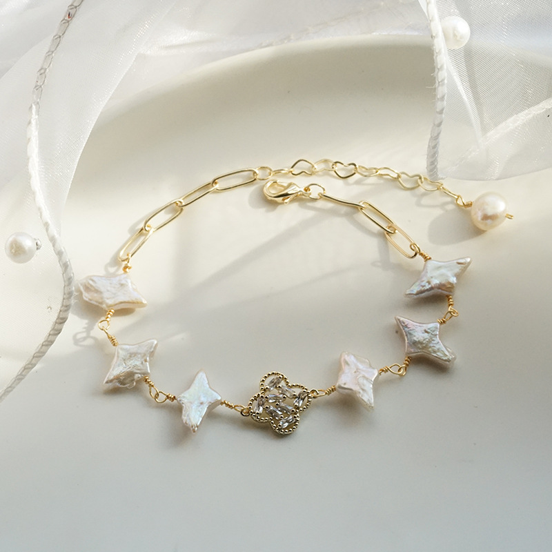 New Baroque Pearl Shell Bracelet In Spring And Summer