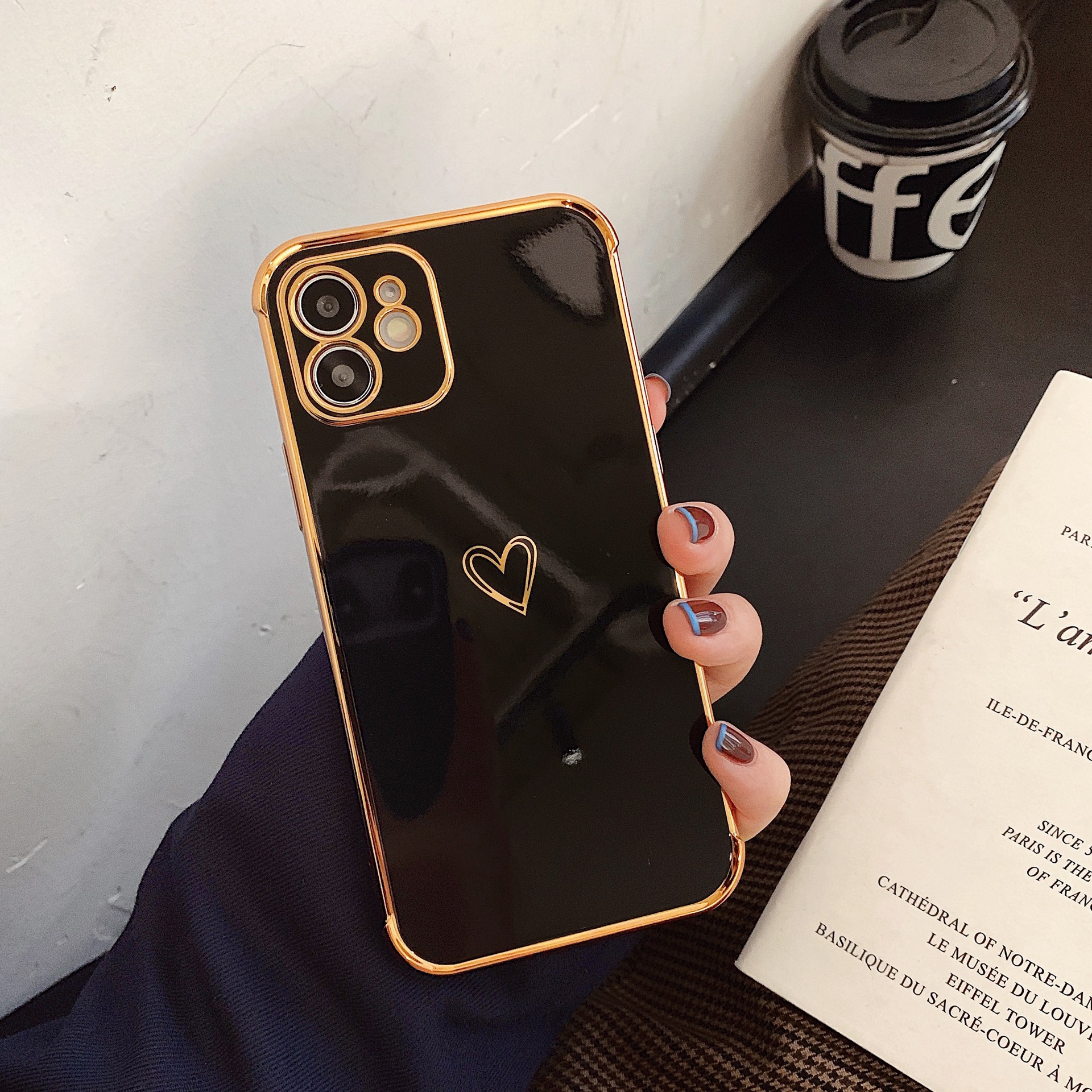 Electroplating Straight Edge Candy Color Solid Color Eye Protection  Phone Case