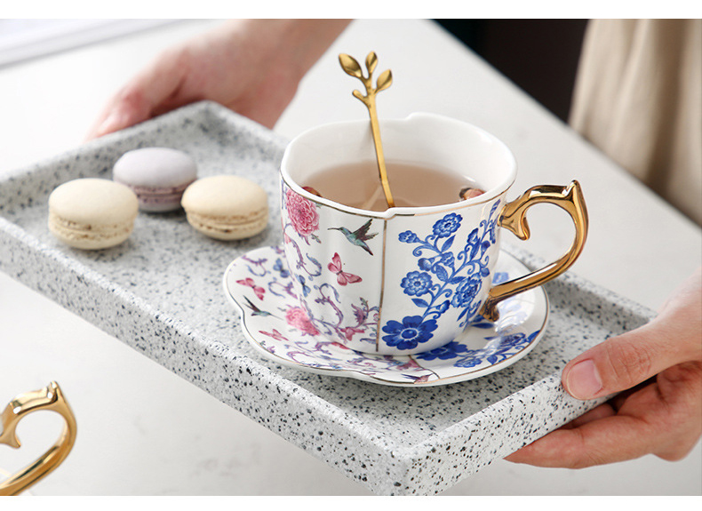 Ceramic Coffee Cup and Saucer Set Creative Phnom Penh Red Tea Cup