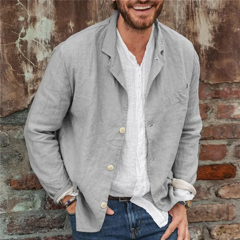 Men's Long-sleeved Shirts Versatile Casual Loose Jacket Top