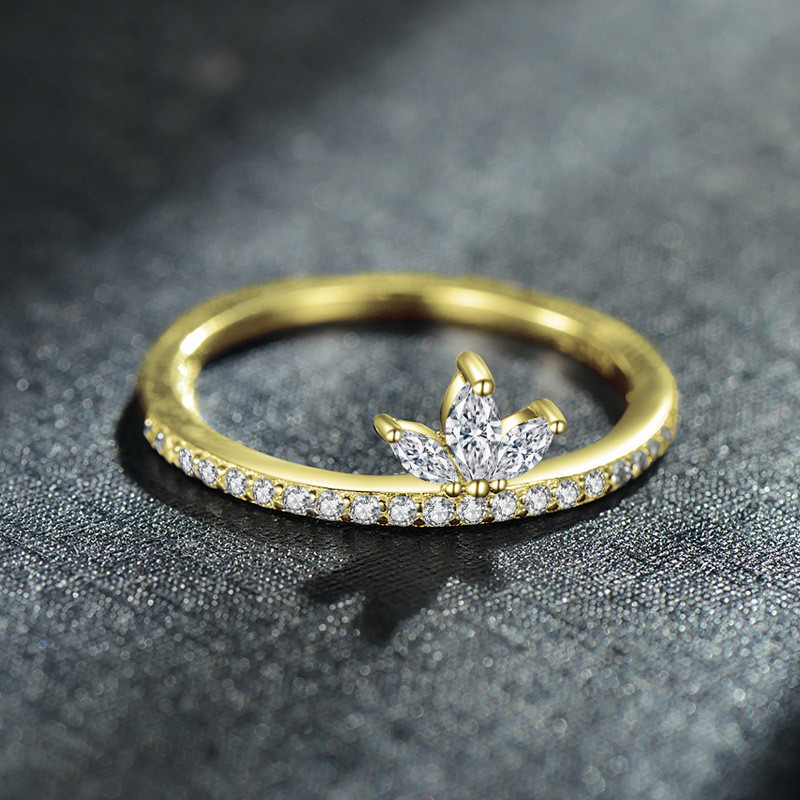 S925 Sterling Silver Horse Eye Zircon Full Diamond Ring Women Fashion