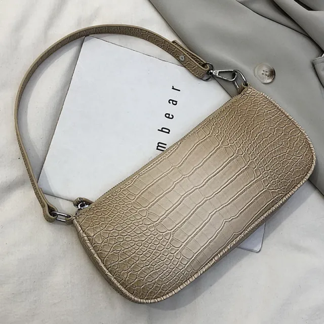 Small Black Bag Texture Shoulder Bag Simple Handbag Beige - Shop at LoveMi