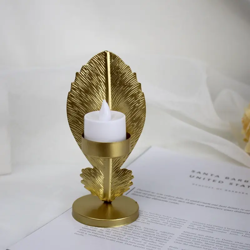 Golden Base Living Room Desktop Decoration Simple And Creative Golden Leaf Crafts