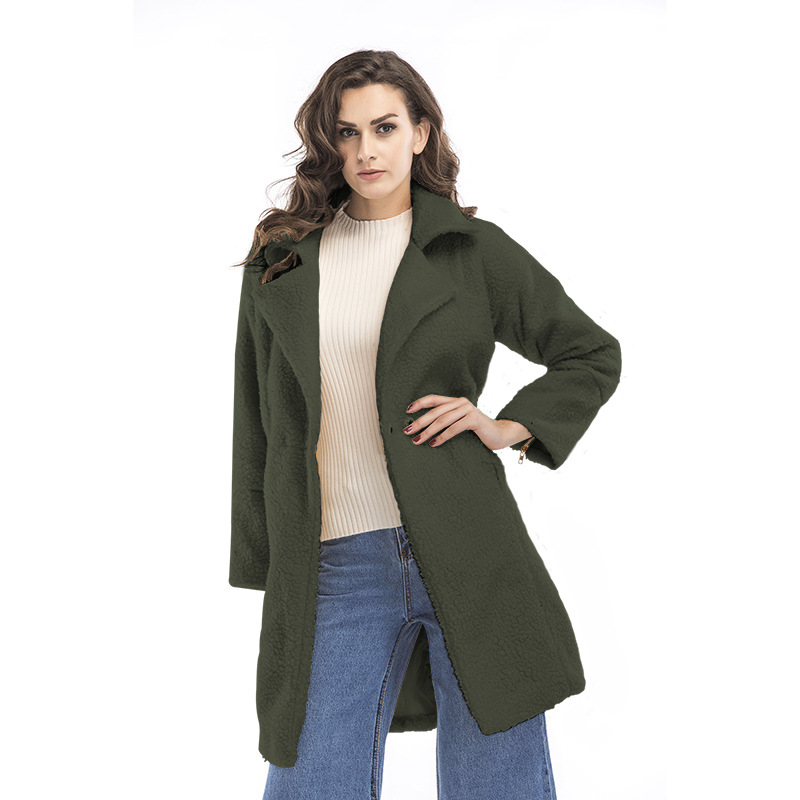Mid-length Woolen Coat Women's Plush Coat