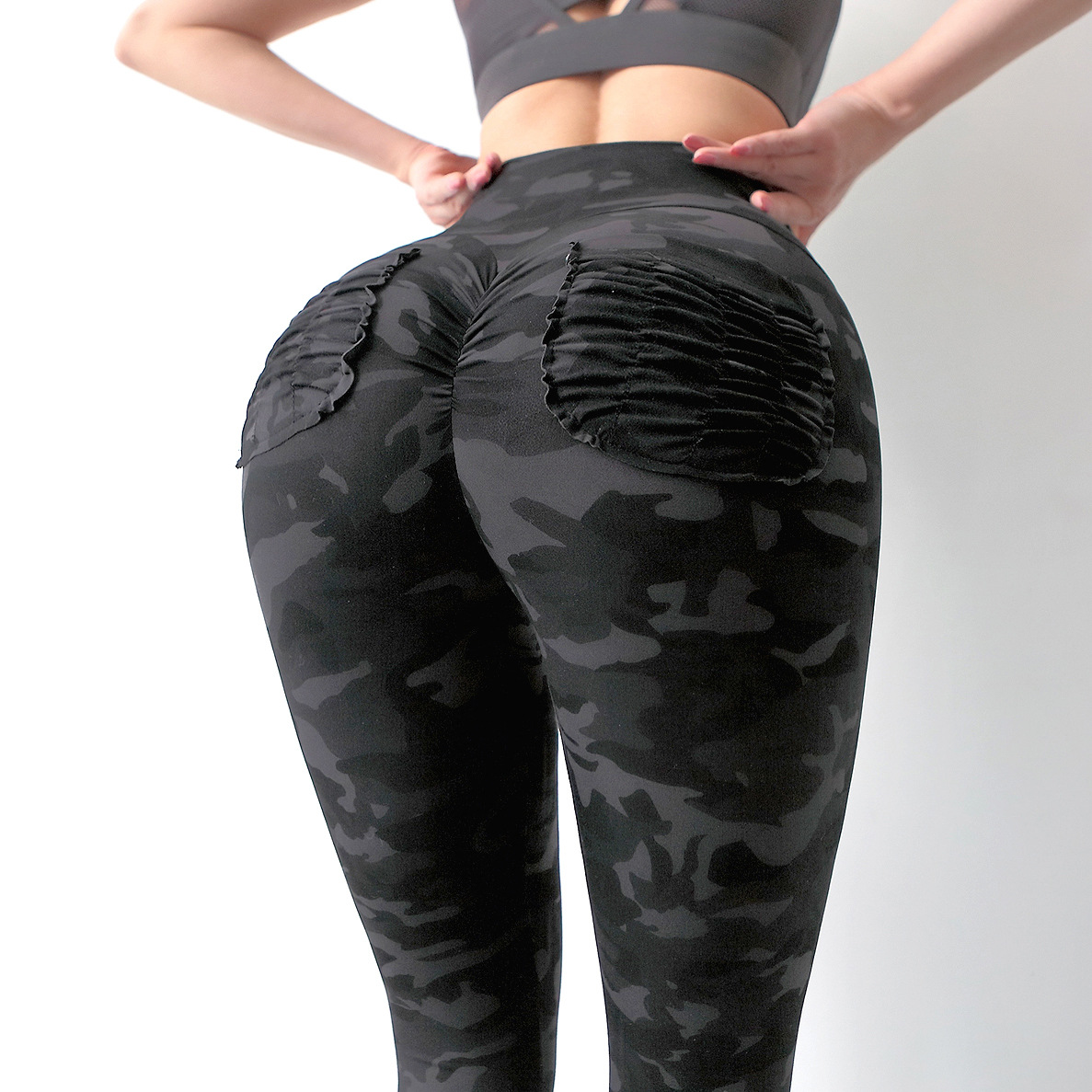 Net Red Camouflage Fitness Pants With Pockets