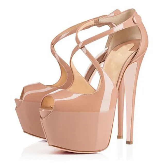 Yuzui Water Platform Super High Heel Women Sandals Apricot - Shop at LoveMi