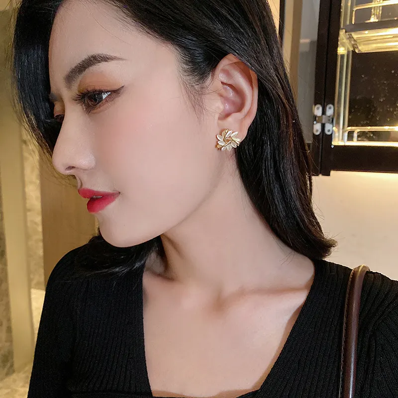 Cat's Eye Flower Earrings High Sense Opal
