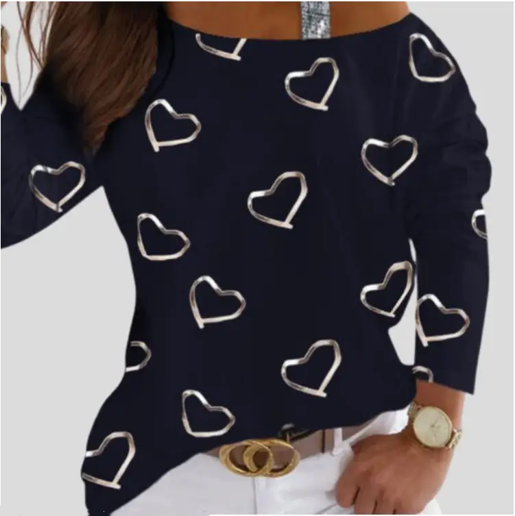 Off-the-shoulder Sexy Long-sleeved Casual Top T-shirt