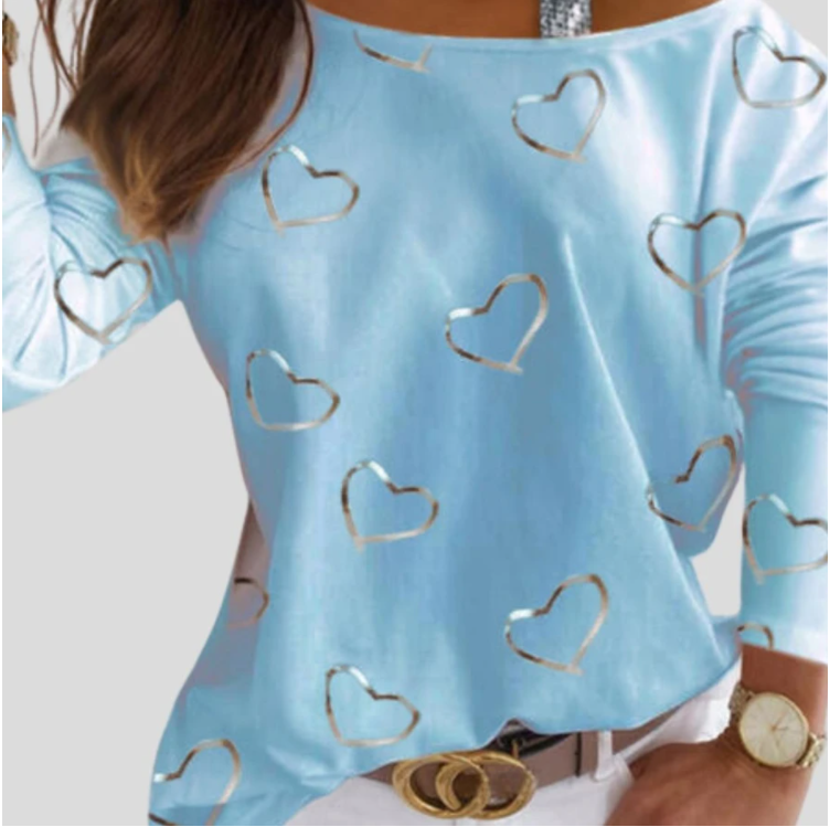 Off-the-shoulder Sexy Long-sleeved Casual Top T-shirt