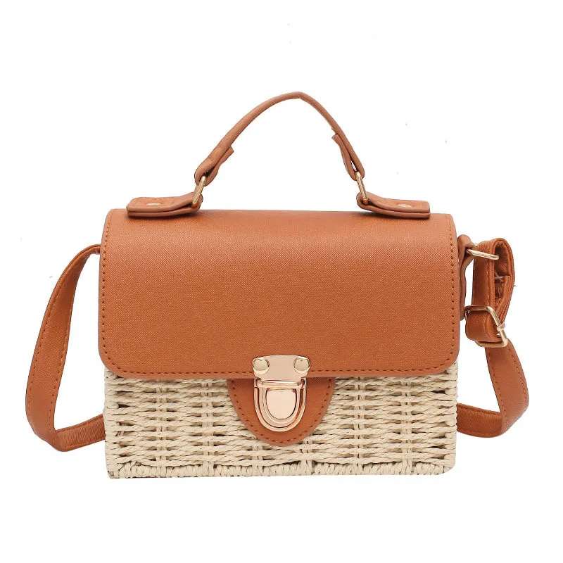 Korean Style Portable Square Beach Female Bag - Khaki