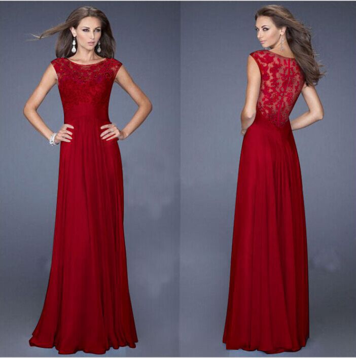 Sexy Slim Light Blue Lace And Chiffon Back Zipper Sexy Long Skirt