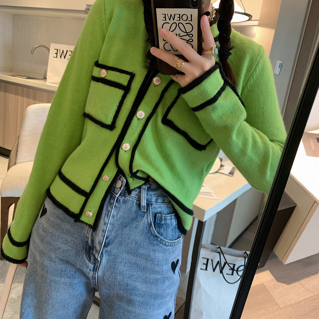 Early Spring New Korean Candy Color Knit Short Coat Jacket