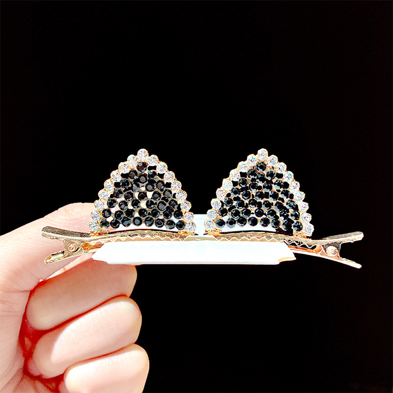Sweet Women Rhinestone Hairpin Cute Cats