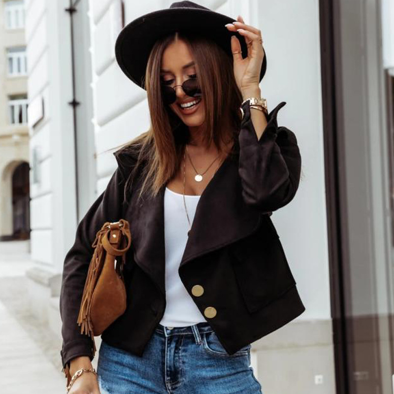 Slim Deerskin Velvet Long-sleeved Jacket Cardigan