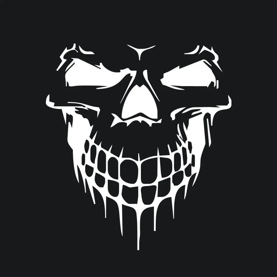 Hood Sticker Side Door Skull Head Reflective Car