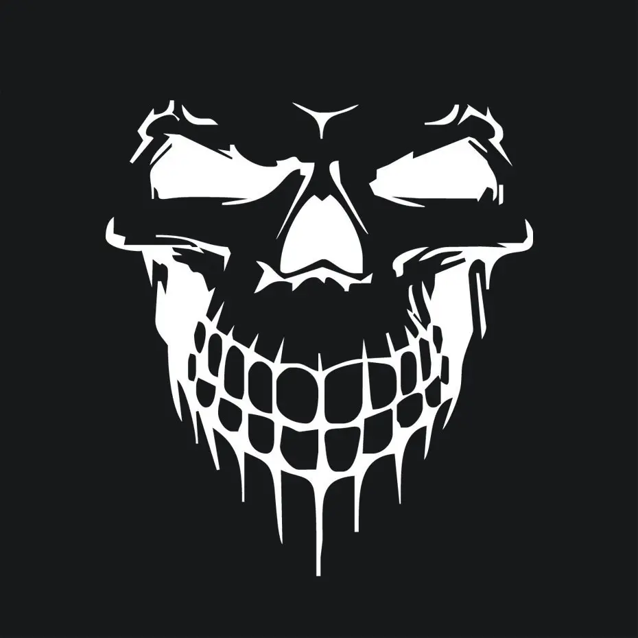 Hood Sticker Side Door Skull Head Reflective