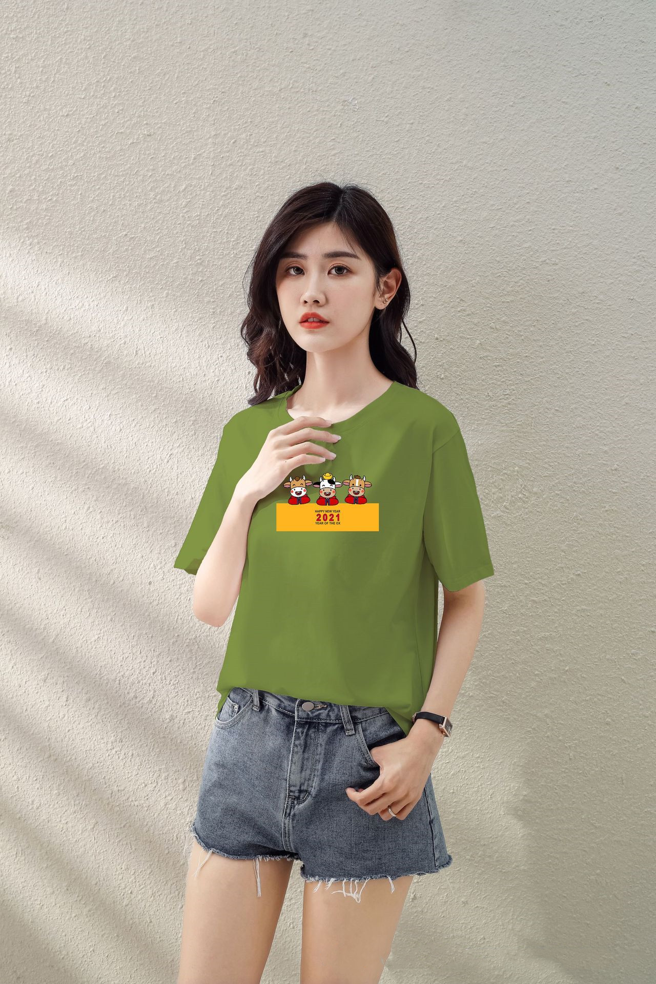 Round Neck Loose Half Sleeve Women's Top Korean New Student Short Sleeve T-shirt