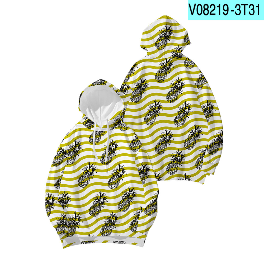 Title 5, Fruit Digital Print Hooded Sweatshirt Floral Lo...