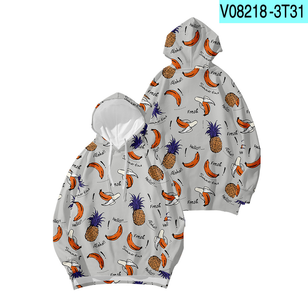 Title 6, Fruit Digital Print Hooded Sweatshirt Floral Lo...