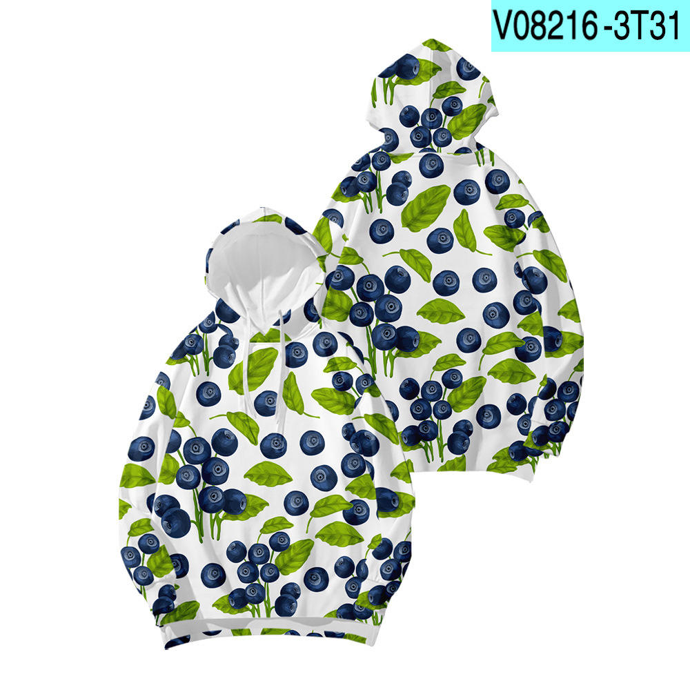 Title 3, Fruit Digital Print Hooded Sweatshirt Floral Lo...