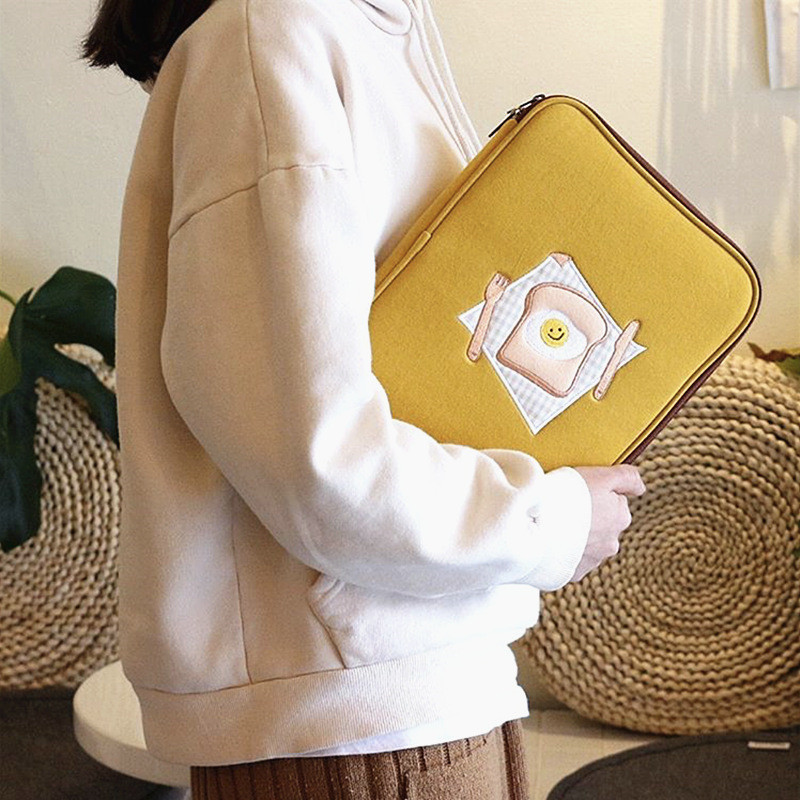 Compatible with Apple, Korean Embroidered Toast Ipad Tablet Laptop Liner Bag — image 1