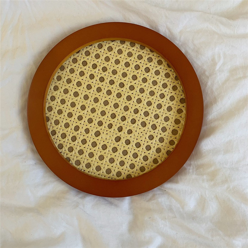 Wooden rattan tray desktop accessories storage tray
