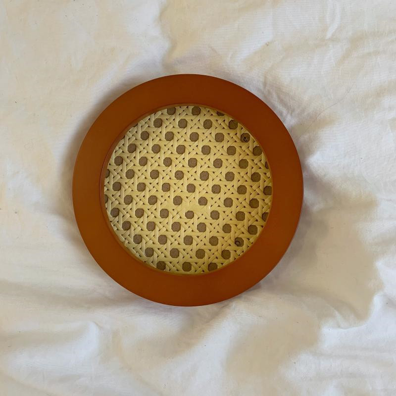 Wooden rattan tray desktop accessories storage tray