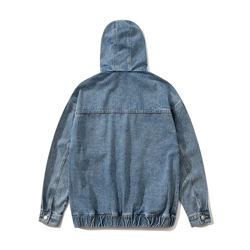 Tide Brand Dark OversizeHip-hop Jacket Male European and American Street Hiphop Multi-pocket Hooded BF Denim Jacket