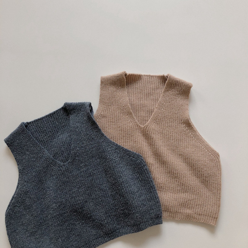 V-neck Pullover Children's Sleeveless Vest Outer Wear