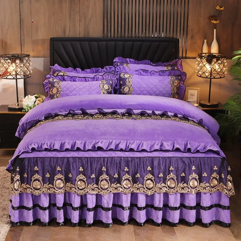 Lace Bedskirt Bedclothes Mattress Cover Bedspread Pillowcases