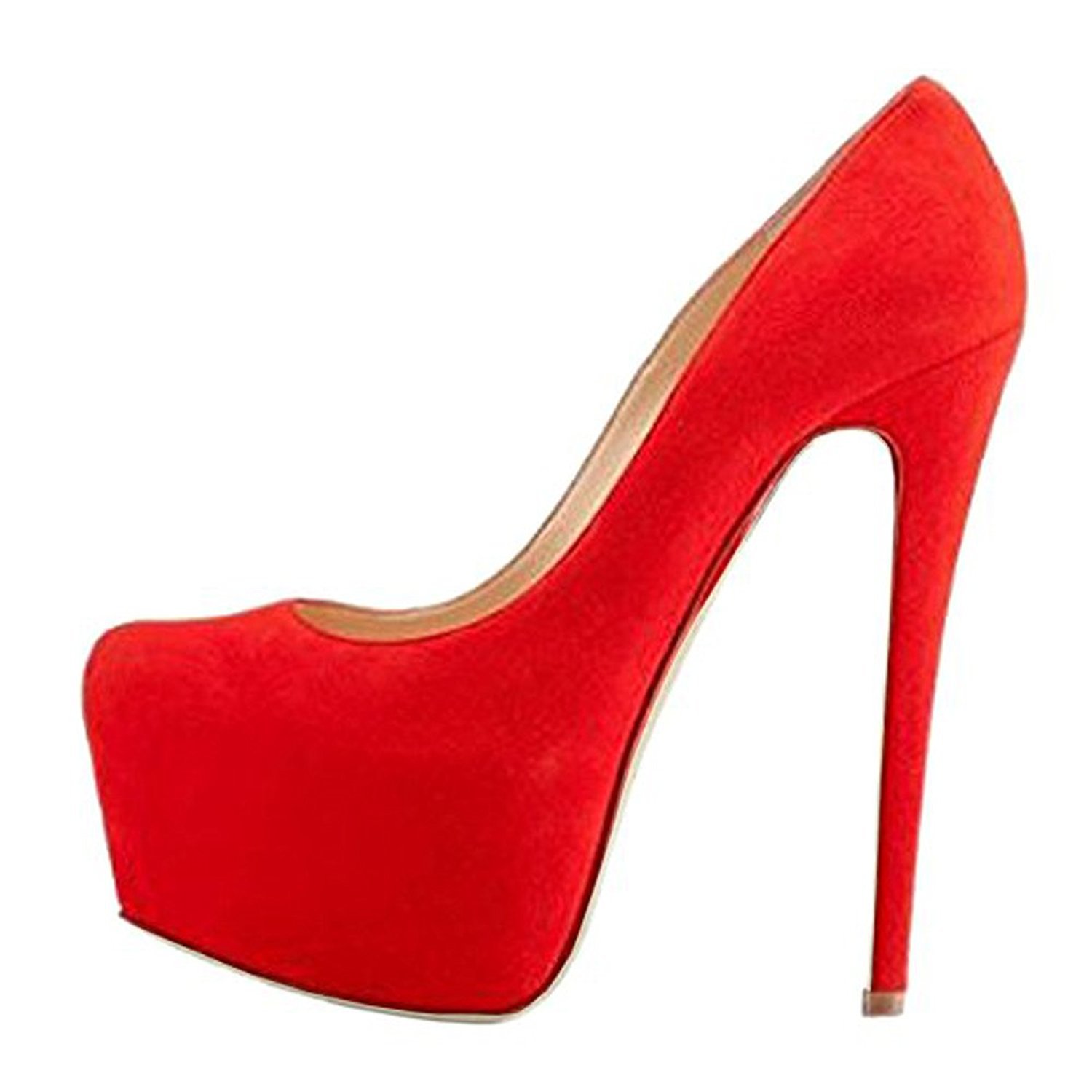 Large Size Round Toe Thick Water Platform Stiletto High Heel Women's Single Shoes
