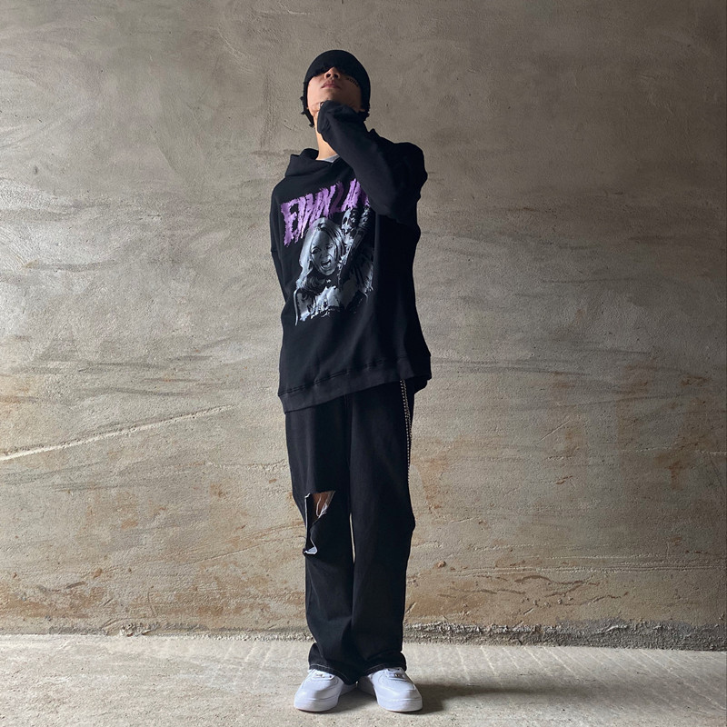 Sweater Women'S High Street Dark Line Loose Loose Lazy Wind Oversize Street Autumn And Winter