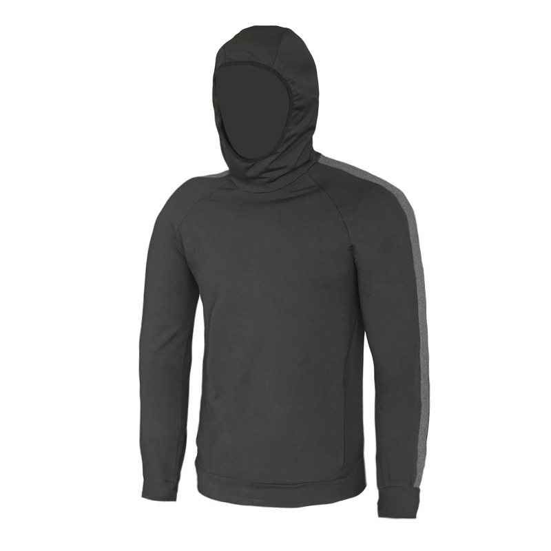 Long Sleeve Plus Fleece Hooded Pullover Fitness Jersey