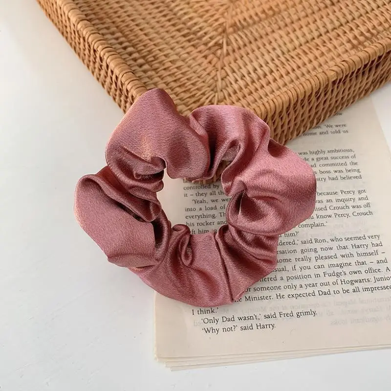 French Girl Silky Satin Large Intestine Ring Korea Tie