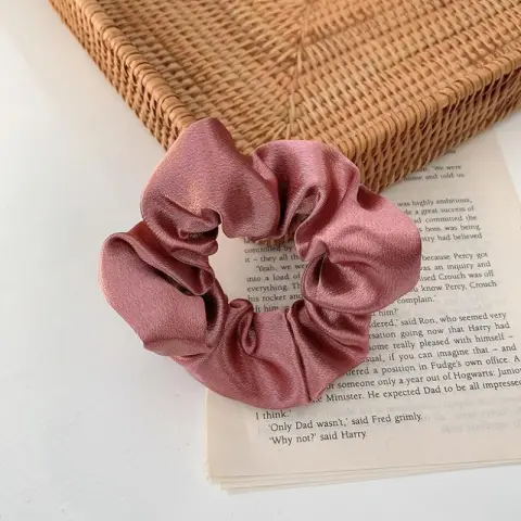 French Girl Silky Satin Large Intestine Ring Korea Tie