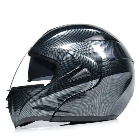 Motorcycle Uncovered Helmet Carbon Fiber Double Mirror Electric Bike