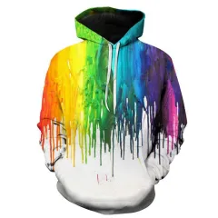 Graffiti Painting 3D Digital Printing Hooded Sweatshirt - D-M - View 1