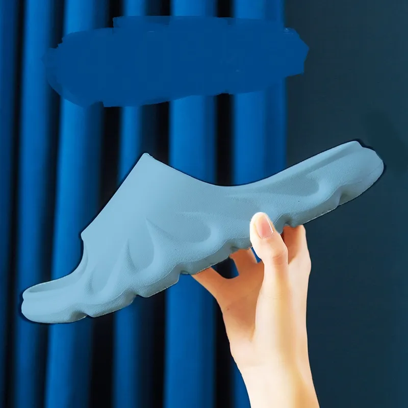Bathroom Non-Slip Platform Slippers For Couples - Grey