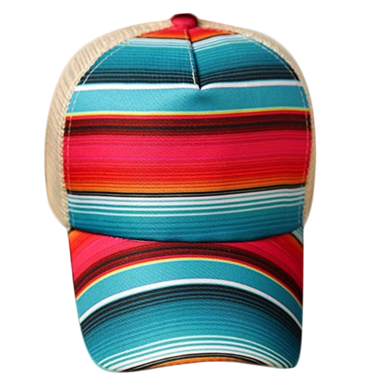 Hat Female Spring And Summer Jacquard Baseball Cap Printed Cross Ponytail Autumn Cap Student Sunscreen Net Cap