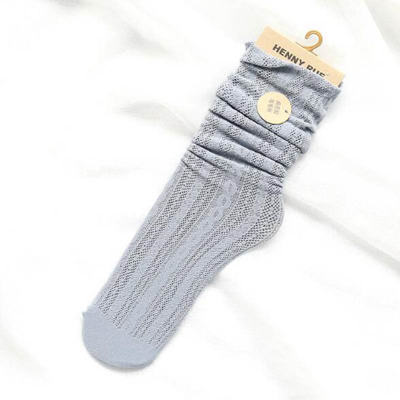 Title 2, College Style Solid Color Linen Pattern Socks