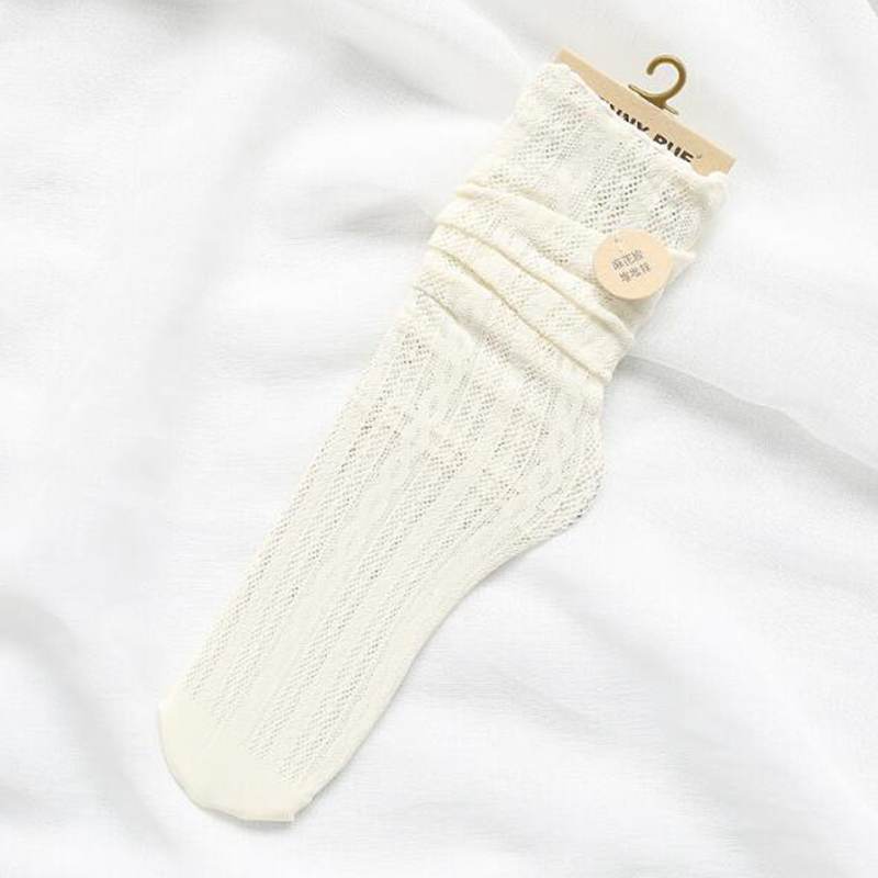 Title 5, College Style Solid Color Linen Pattern Socks