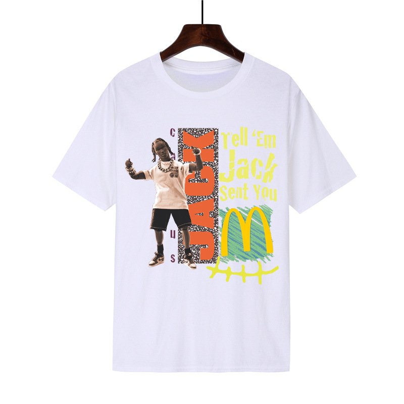 Printed T-shirt Round Neck Men's And Women's Short Sleeves