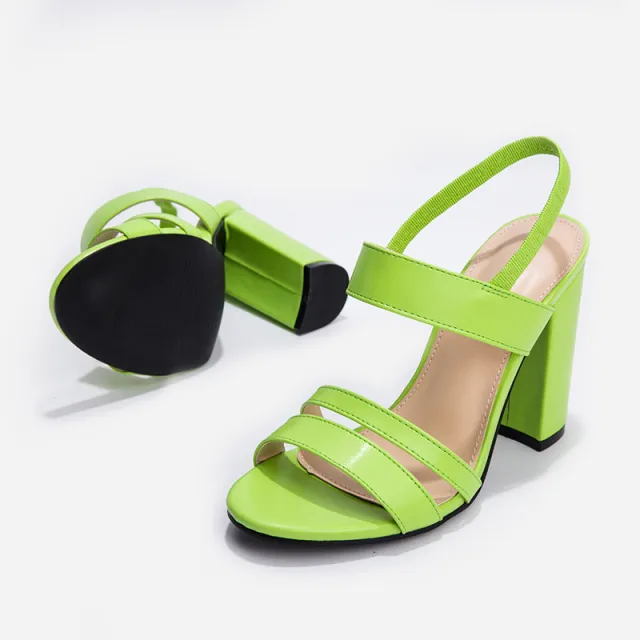 One Word Buckle Back Empty Sandals New Foreign Trade European And American High Heeled Fashion Summer Sexy Stiletto Ladies Sandals Green - Shop at LoveMi